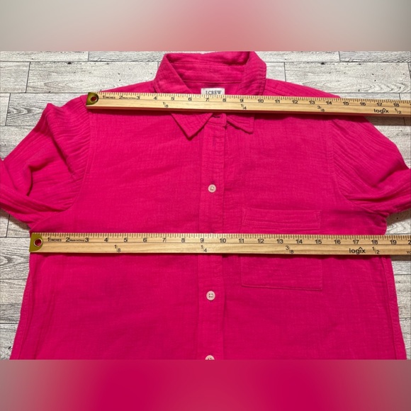 J Crew Shirt Womens Sz XS Classic Button Front Pocket Crinkle Cotton Re-Imagined - Picture 9 of 12
